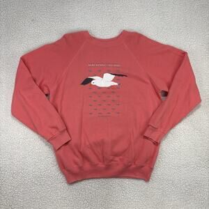 Vintage 80s Mackinac Island Sweatshirt Coral Salmon Seagull Bird Crewneck Large